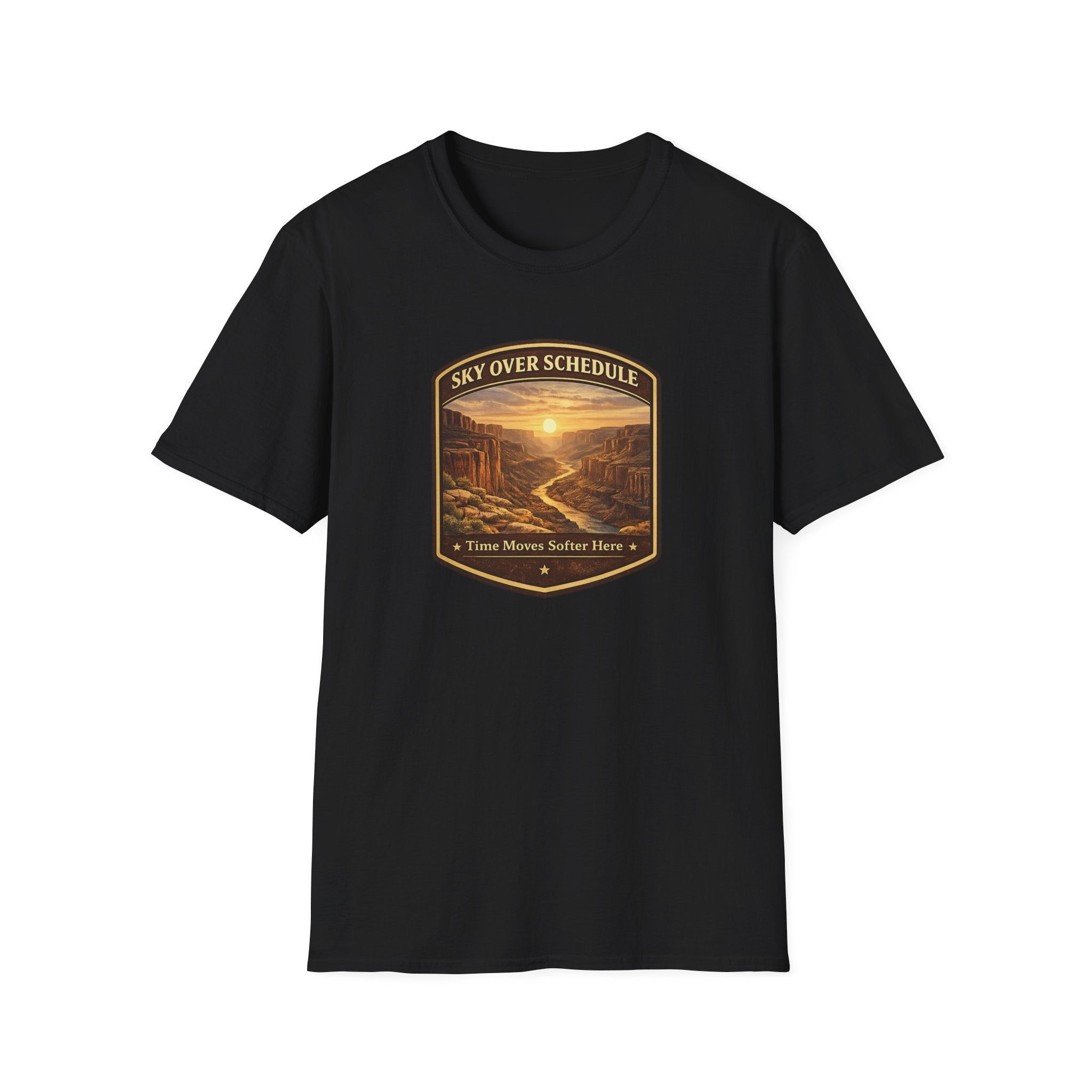"Sky Over Schedule" Heritage Badge Tee