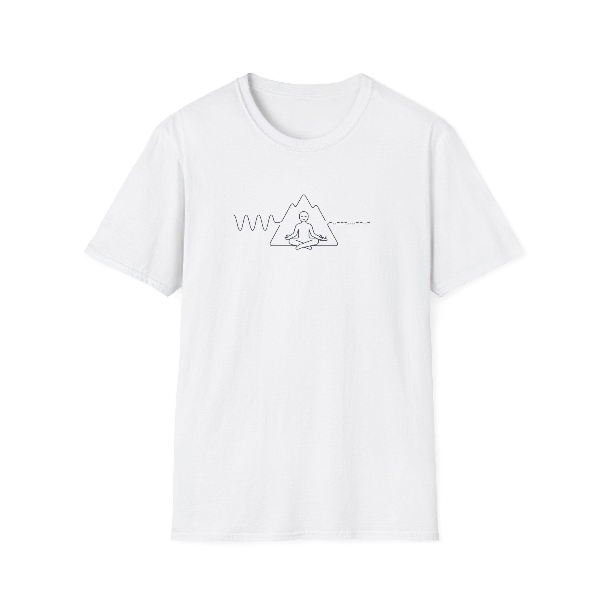 Meditation Pose with Morse Code Tee