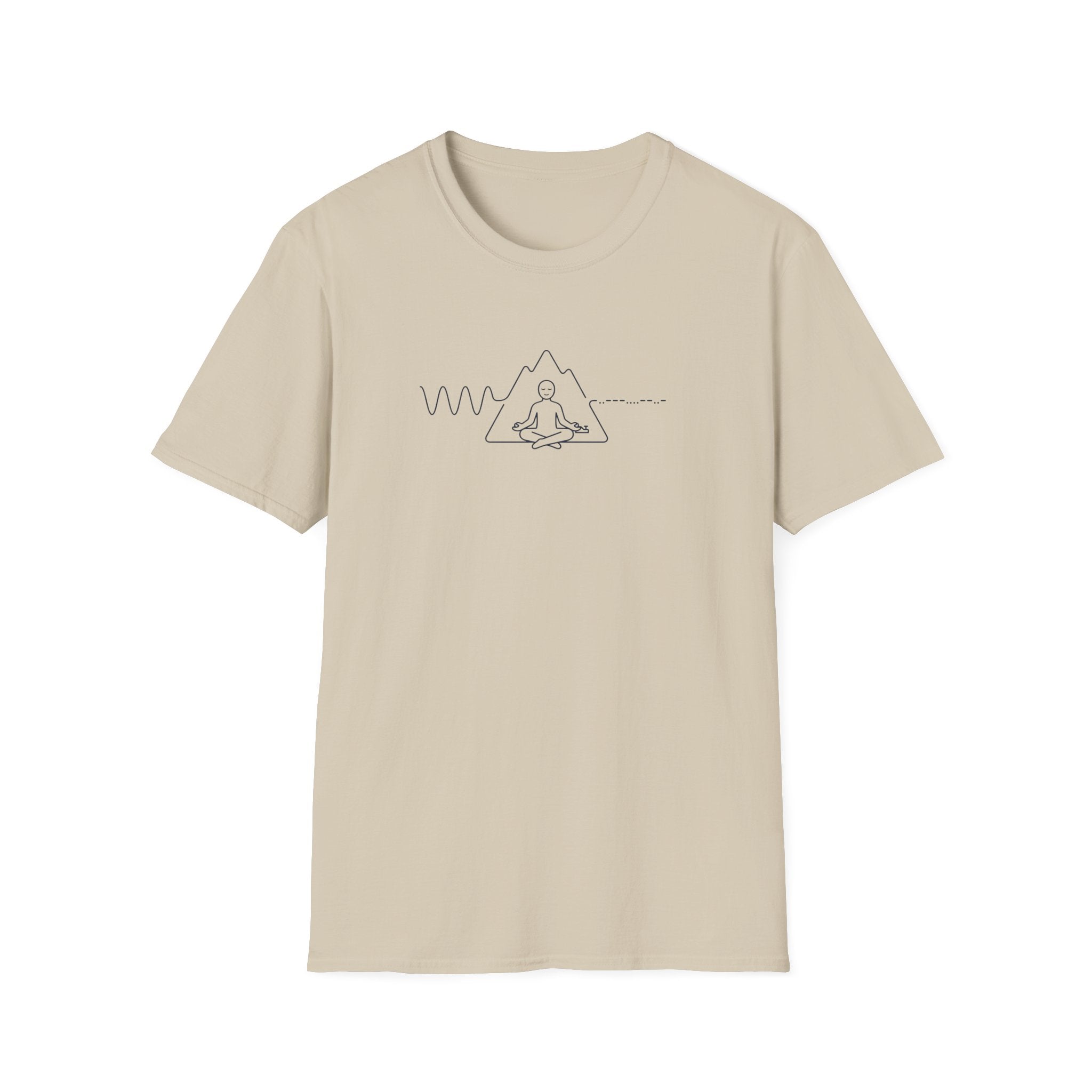 Meditation Pose with Morse Code Tee