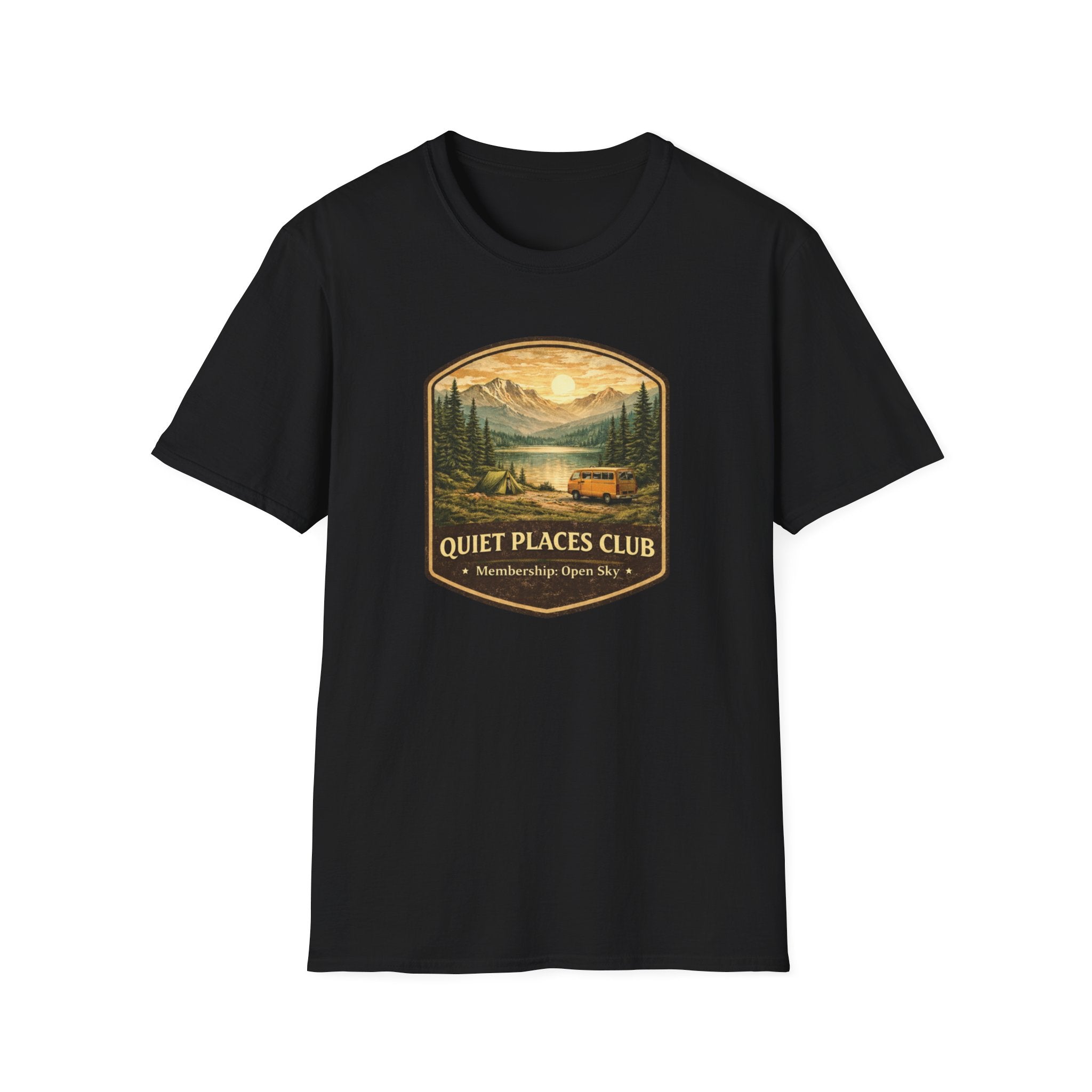 "Quiet Places Club " Heritage Badge Tee