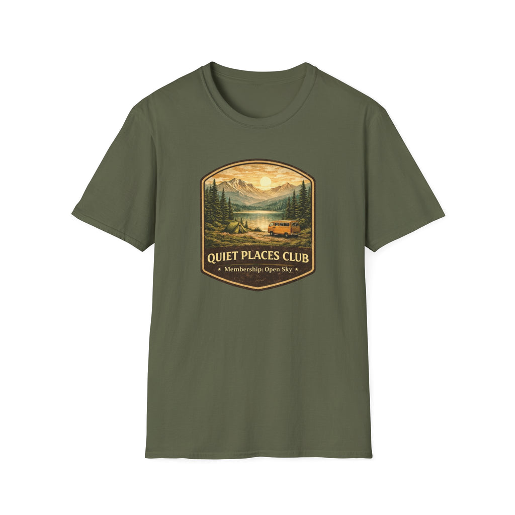 "Quiet Places Club " Heritage Badge Tee