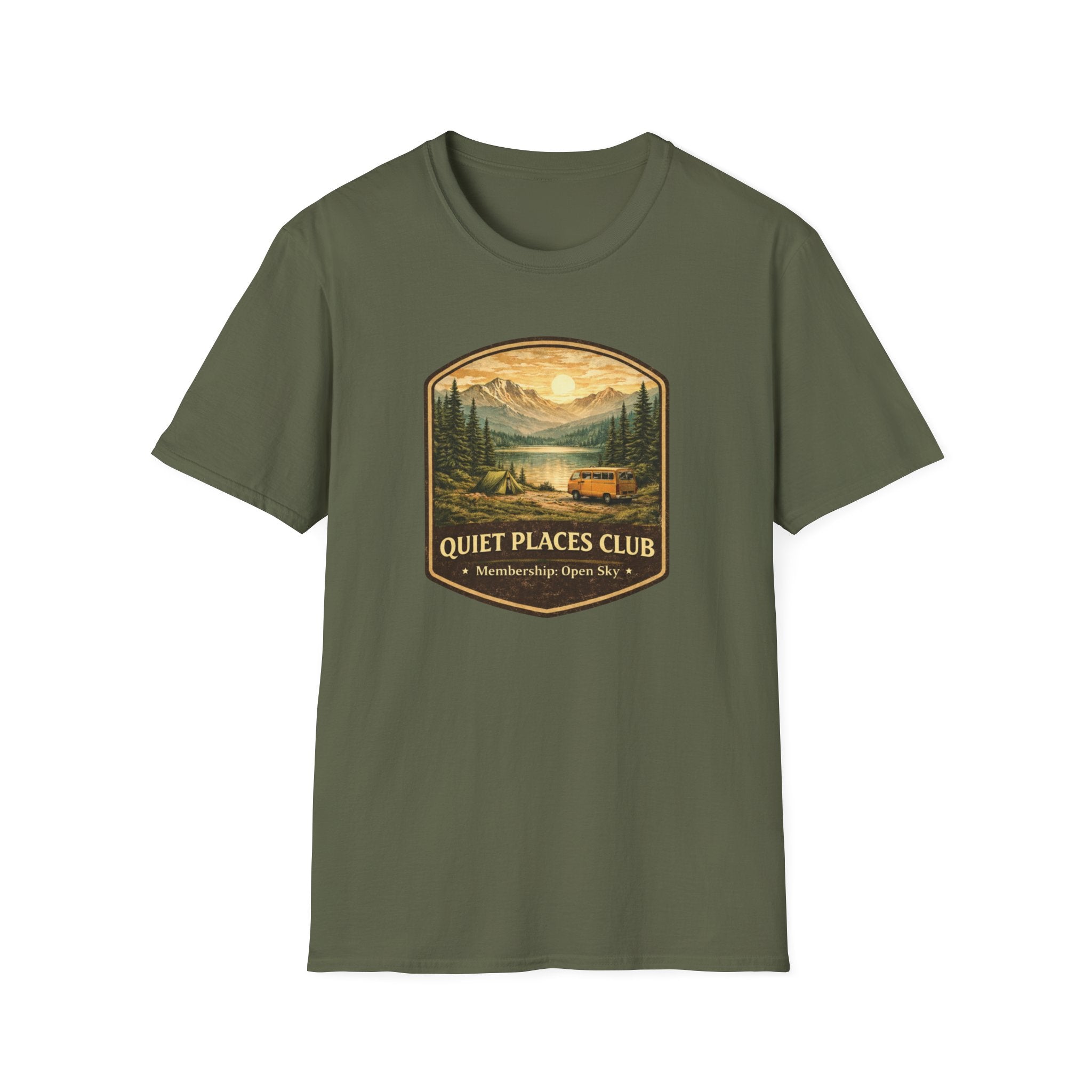 "Quiet Places Club " Heritage Badge Tee