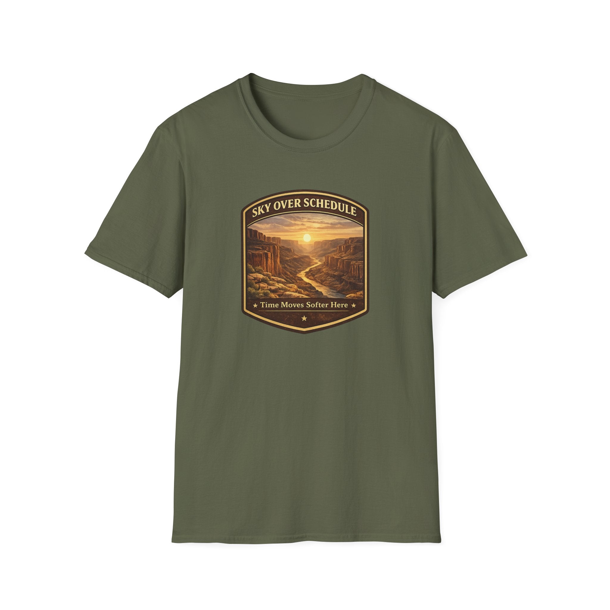 "Sky Over Schedule" Heritage Badge Tee