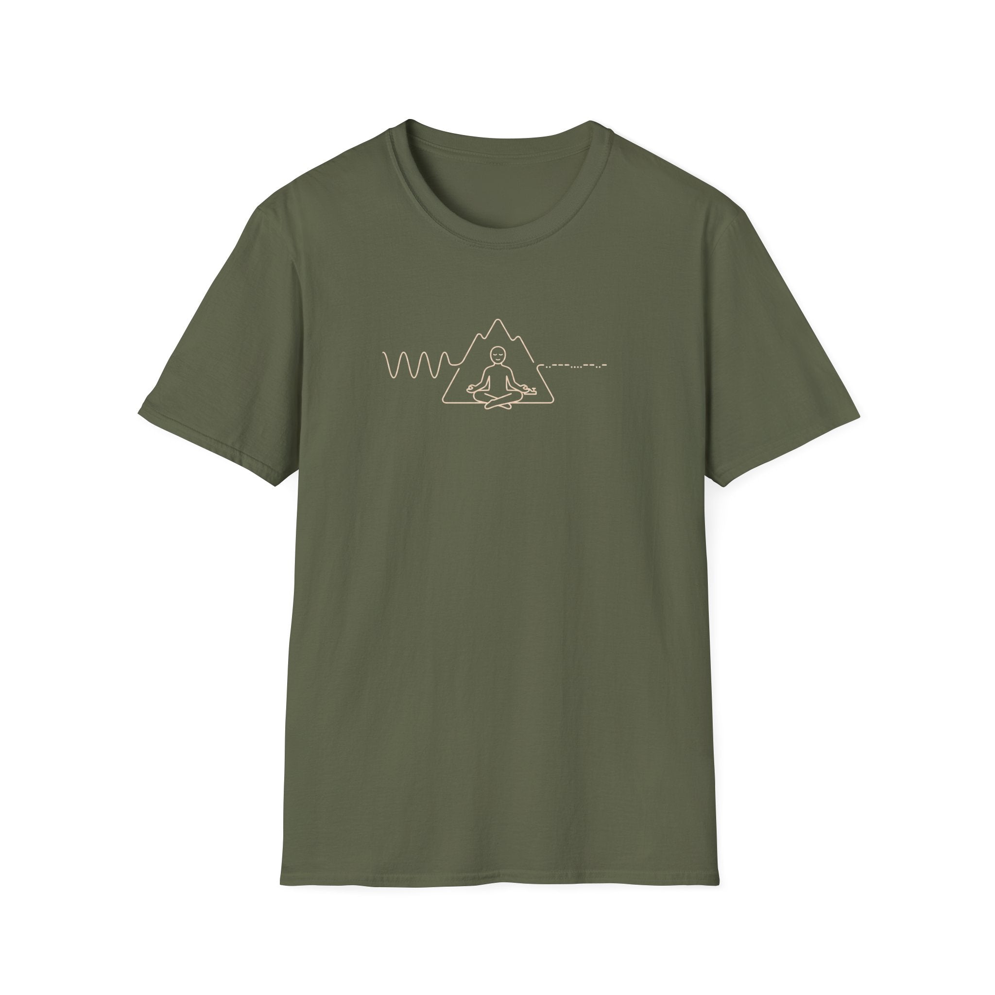 Meditation Pose with Morse Code Tee
